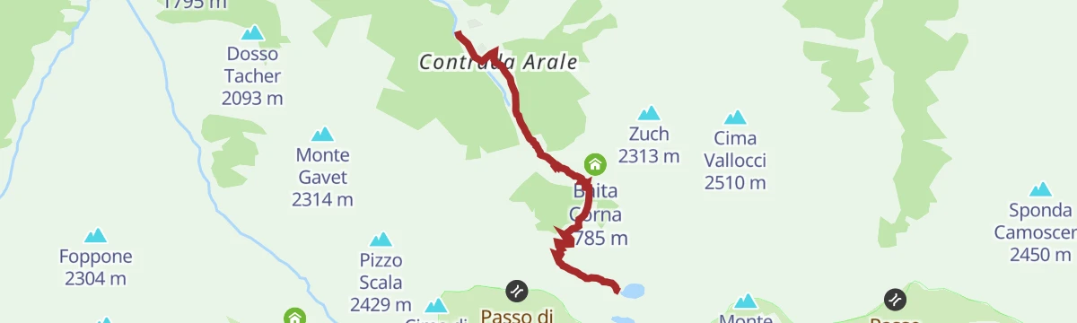 Route map: Porcile Lakes